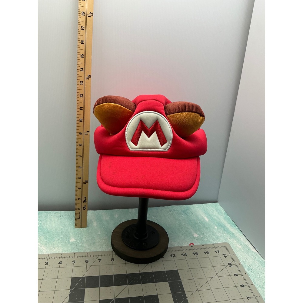 Nintendo Super Mario Tanooki Plush Hat Unisex OSFM Red Good Cosplay Ears